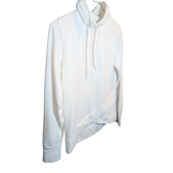 DSG Sweatshirt White Pullover High Collar Women's S Cross Hem Cotton Blend - Picture 2 of 8